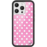 Wildflower Cases - Compatible with iPhone 16 Pro | Protective Black Bumper, 6.5ft Drop Test Certified, Women Owned Small Business | Bright Aesthetic Cute Trendy | Polka Dot - Pink and White