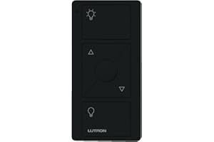 Lutron Pico Remote for Caseta Smart Dimmer Switch, 3-Button Control with Raise/Lower and Preset Lighting Level, For Table Top or Wallmount Use, PJ2-3BRL-GBL-L01, Black