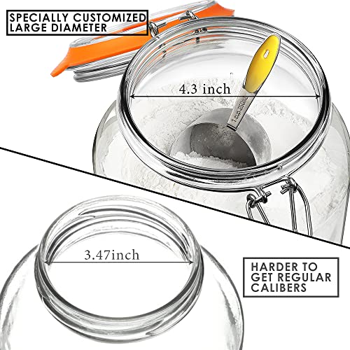 Super WideMouth Glass Jars with Hinged Lids, 1Gallon (4100 ML) Leak