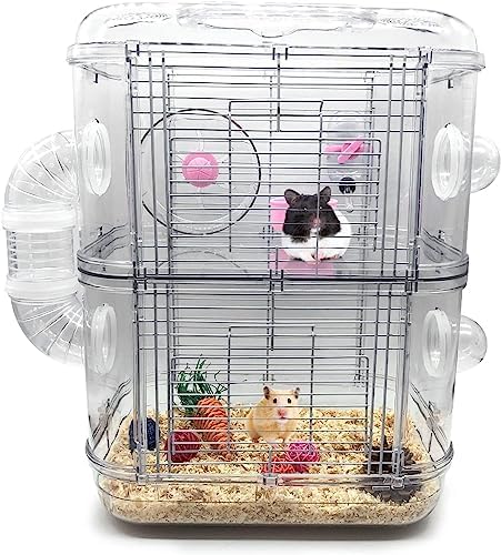Picture of سعر LIODUX 2 Level Dwarf Hamster Cages and Habitats Transparent Gerbils ...
