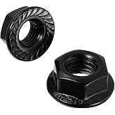 5/16-18 Serrated Flange Hex Lock Nuts Flanged Locknuts, 304 Stainless Steel 18-8 Black Finish, 50 PCS