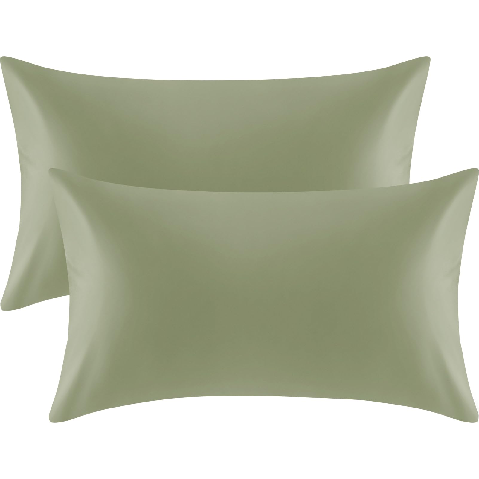 Photo 1 of Warmstar 100% Organic CottonPillow Cases Set of 2, Pillow Cases King Size Satin Weave Soft Hypoallergenic GOTS Certified Pillowcases Breathable Envelope Pillowcass,20x36 Inches,Sage Green