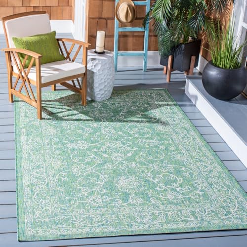 SAFAVIEH Courtyard Collection 5'3' x 7'7' Green/Ivory CY8680 Indoor/ Outdoor Pa…