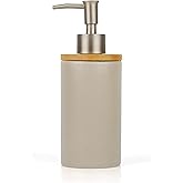 Whiidoom Ceramic Soap Dispenser Hand Soap Dispenser Refillable Liquid Great for Kitchen and Bathroom Decorative (Grey)