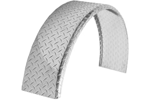 TOUGH GRADE ToughGrade Aluminum Diamond Plate Round Top Fender 10" X 36" X 18" | Car Hauler Trailer | Cargo Trailer | Utility Trailer | Landscape Trailer