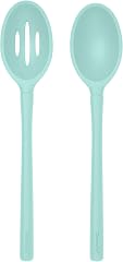 Tovolo Flex-Core Silicone Slotted and Solid Deep Spoon Set of 2, Dishwasher Safe BPA-Free Kitchen Utensils Heat Resistant Non