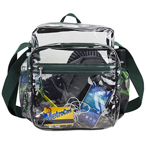 Eastsport Clear Stadium Messenger Bag with Adjustable Crossbody Strap