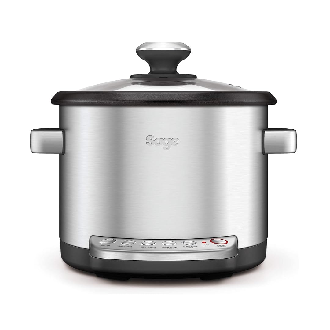 Sage - The Risotto Plus - Multi Cooker with Stir Free Risotto - Sauté, Rice, Steam, Sear, Slow Cook Low/High & Auto Keep Warm Functionality - Brushed Stainless Steel