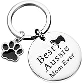 BLEOUK Australian Shepherd Keychain Aussie Gift Aussie Dog Mom Owners Lovers