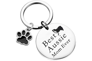 BLEOUK Australian Shepherd Keychain Aussie Gift Aussie Dog Mom Owners Lovers