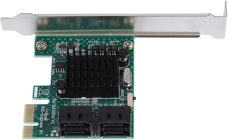Mugast SA3004 SATA Expansion Card 4-Port PCIe to SATA 3.0 Controller Rear 4U 2U