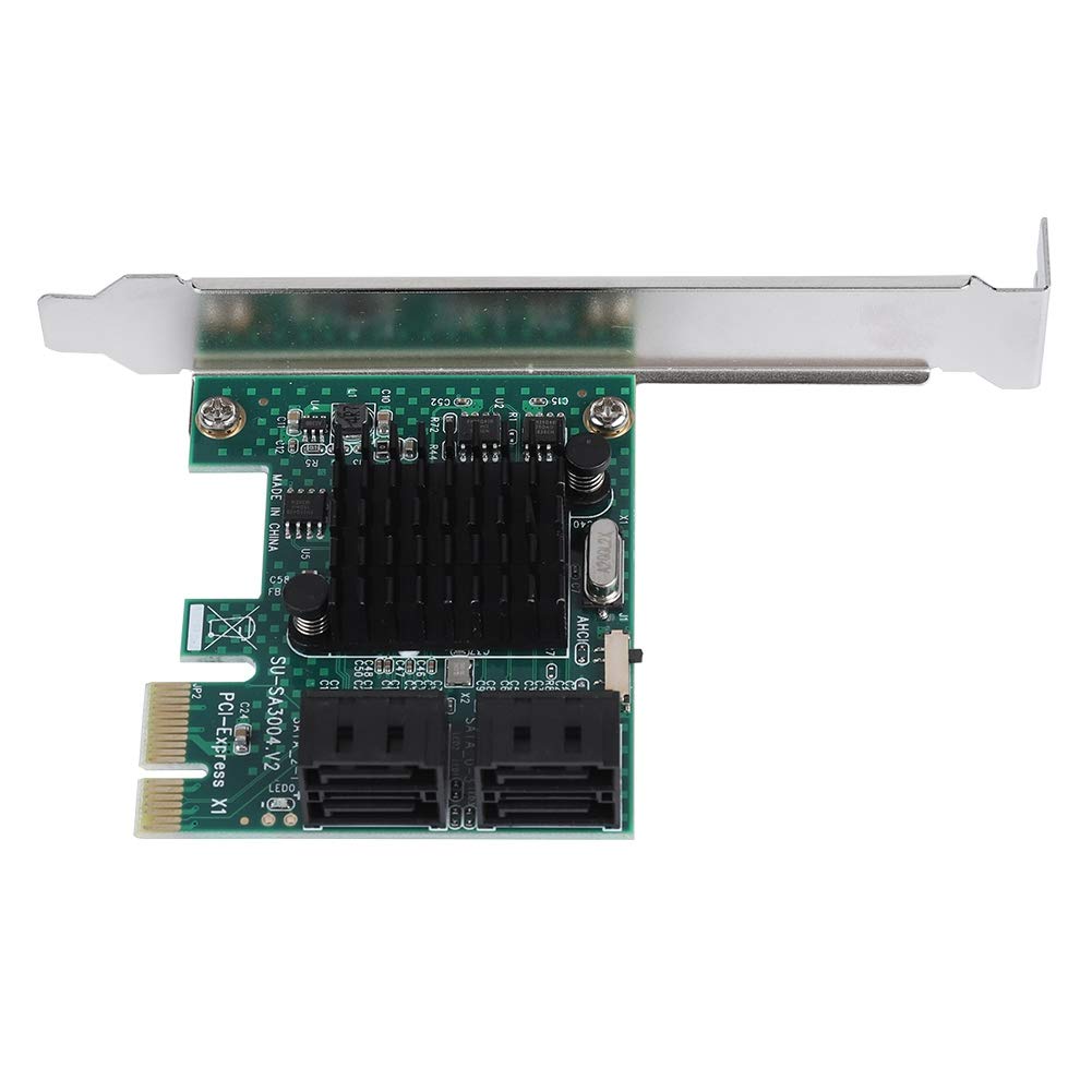 Bewinner 4-Port PCIE to SATA 3.0 Expansion Controller Card Adapter 6G SATA 3.0 Expansion Card PCI Express Expansion Card PCIe Card for XP/2003/Vista/Win7/Win8/Win10