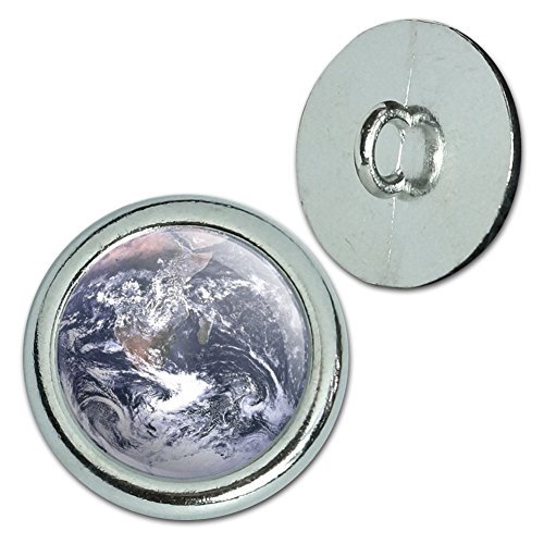 Metal Craft Sewing Novelty Buttons - Set of 4 - Space and Aliens - Planet Earth from Space