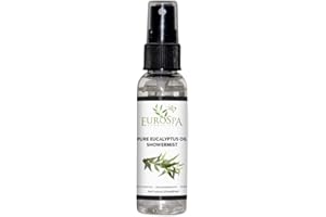 EuroSpa Aromatics Pure Eucalyptus Oil ShowerMist and Steam Room Spray, All-Natural Premium Aromatherapy Essential Oils - Pure Eucalyptus, 2oz