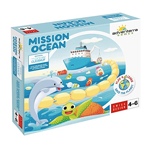 Mission Ocean - Gioco da Tavolo Bambini - Preserviamo l’Oceano - Adventerra Games - Gioco Educativo Bambini 4-6+ anni - Insegnare l'Ecologia ai Bambini - Gioco Ecologico