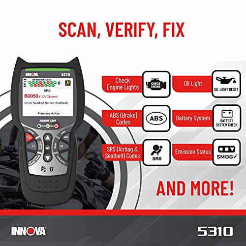 INNOVA 5310 OBD2 Code Scanner Read/Erase ABS/SRS Codes, Reset Oil