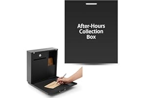 Canchiing After Hours Drop Collection Boxes 16" x 13" x 4" Standard Night Box with Lock and Key, Items Key Document Collected Mailbox for Auto Shop Repair Service Apartments Offices Outside Businesses