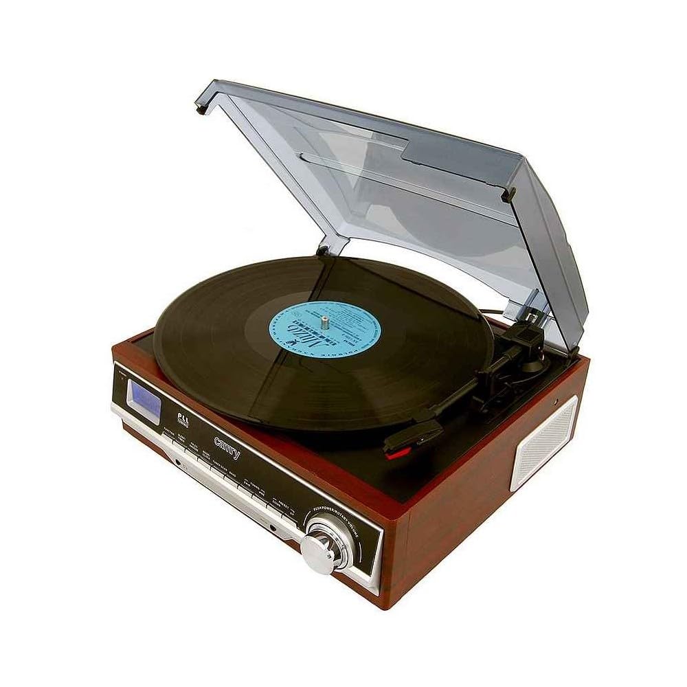 camry Turntable with Radio White and Brown, Multicolour, One Size CR 1113