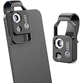 APEXEL 200X Phone Microscope Lens, Nano Zoom for iPhone &amp; Android | Built-in LED light &amp; CPL Filter, Universal Clip-on Design, Portable Pocket Macro Camera, Fits Most Smartphones, No App Needed