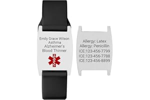 Personalized Silicone Medical Alert ID Bracelets Gifts Custom Engraved Stainless Steel Tags Medical Emergency Identification 
