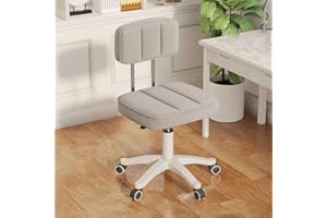 HDHNBA Adjustable Drafting Swivel Chair Home Office Chair Armless, Office Desk Chair Round Rolling Stool with Back Height Adjustable Work SPA Salon Stools Chair with Wheels…