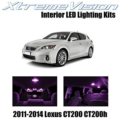 XtremeVision Lexus CT200h CT200 2011-2014 (8 Pieces) Pink Premium Interior LED Kit Package + Installation Tool
