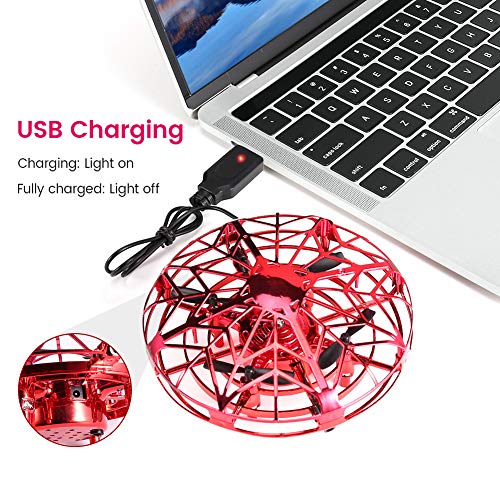 Delicacy Hand Operated Drone for Kids, Hands Free Mini Drones Helicopter with 2 Speed,360° Rotating Flying Ball Drone for Kids Toddlers, Indoor Flying Toys Gifts for Boys and Girls