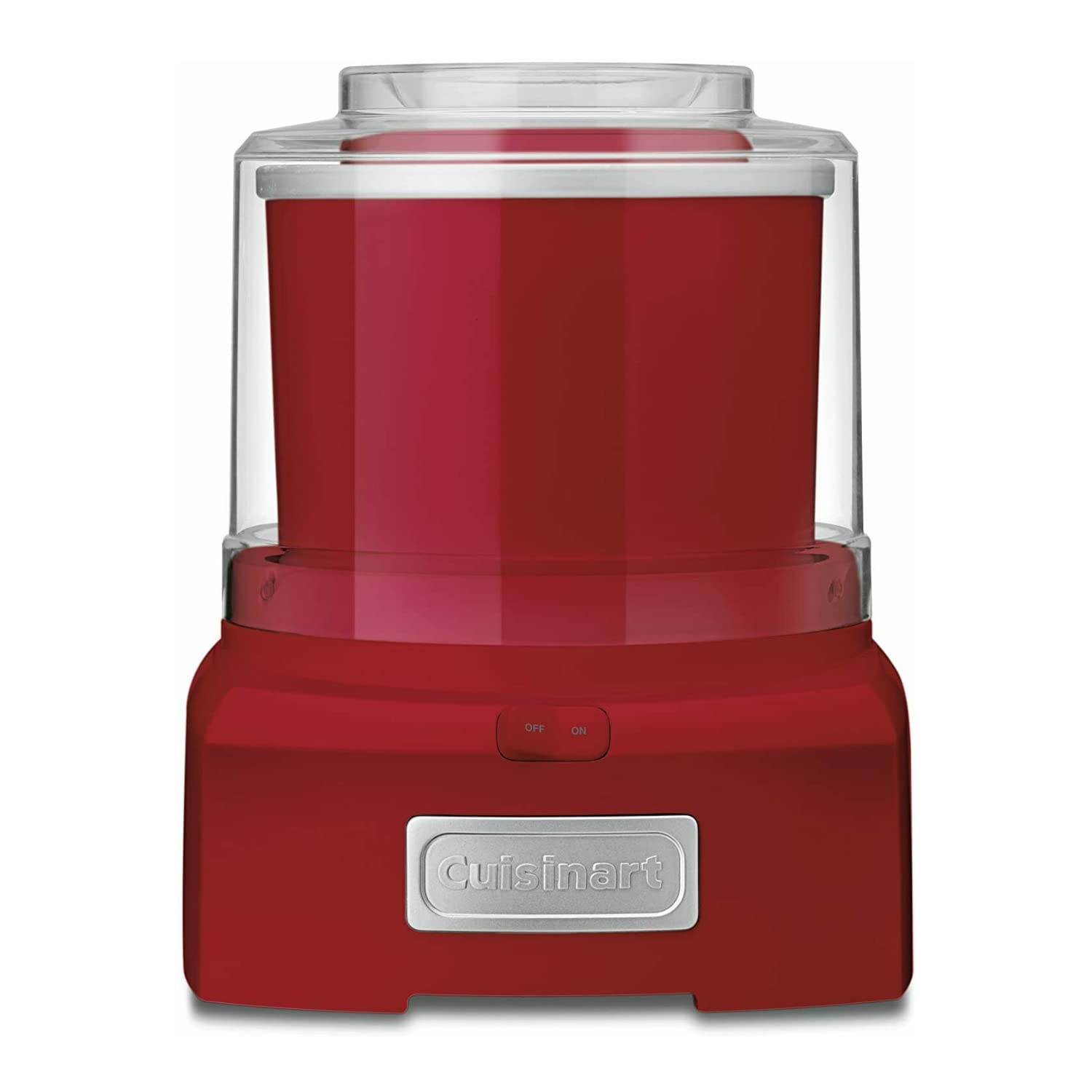 Photo 1 of *MISSING PUSH LID* Cuisinart Ice Cream Maker Machine, 1.5 Quart Double Insulated Ice Cream Machine, Sorbet and Frozen Yogurt Maker, Ready in 20 Minutes, ICE-21RP1, Red