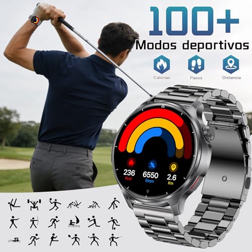Men's Smart Watch with Calls, 1.52 Inch Smartwatch with Heart Rate Monitor SpO2 Sleep Monitor Pedometer, 100+ Sports Modes, Large 1000 mAh Battery, Activity Bracelet for Android iOS (Black)