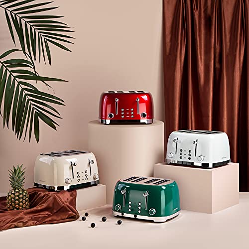 REDMOND 4 Slice Toaster Retro Stainless Steel Toasters with Bagel