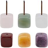 WEBEEDY 6 Pcs Quartz Stone Incense Holder for Sticks Crystal Stone Incense Burner Incense Stick Holder for Aromatherapy, Yoga, Meditation