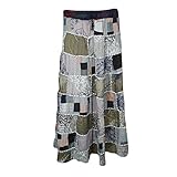 Womens Patchwork Skirt Sweet Spinner Girl Vintage Indian Inspired Ethnic Skirts