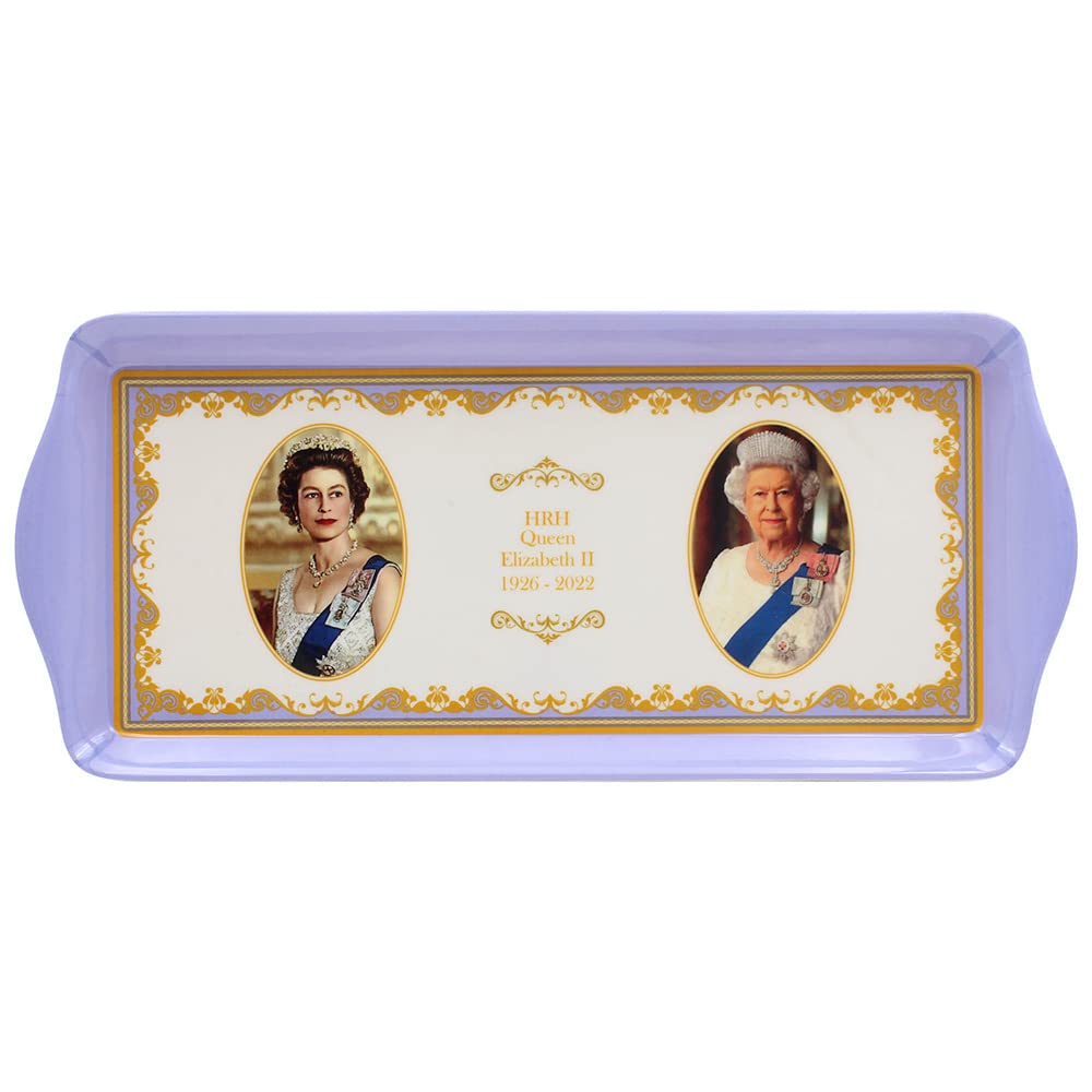 Lesser & Pavey British Designed Serving Tray | Dinner Tray For Multiple Uses Around The Home | Trays For Food Serving Or Drinks Serving | HM Queen Elizabeth II Medium Serving Tray - Royal Heritage