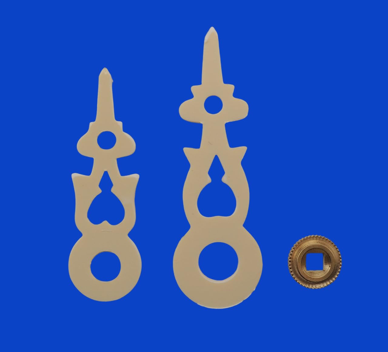 KD89 Yellow Plastic Clocks Cuckoo Clock Hands Assorted Sizes with Brass Nut Handmade (27/33)