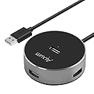 Alxum USB 2.0 Hubs 4-Port USB Data Hubs Splitter with Built-in 120CM Long Cable for iMac, MacBook Pro/Air, Mac Mini, Chrombook, Microsoft Surface 4/3, Surface Book, Aluminium, Black [Ultra Slim]