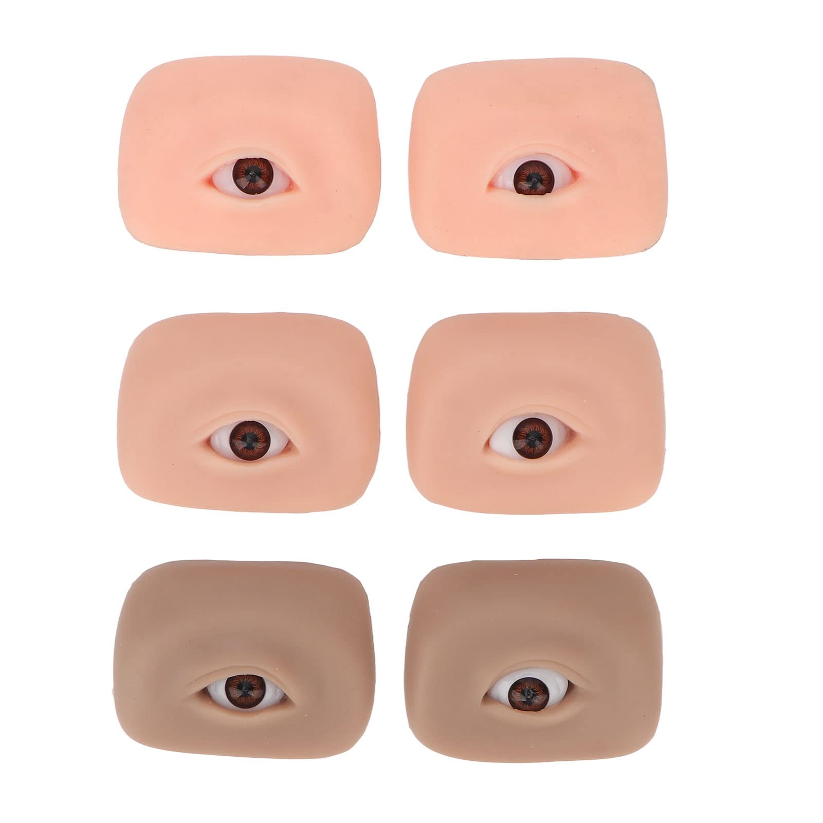 Makeup Practice Face, 3 Pairs Silicone Training Face, 3D Eyes Fake Tattoos, Soft Silicone Face Eye Practice Skin, Microblading Eyebrow Eyeliner Practice Skin for Eyeshadow&Tattoo Skin Practice