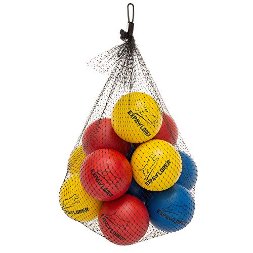 EXPAWLORER 12 Pack Floatable Dog Rubber Bouncy Balls Floating Fetch Toy