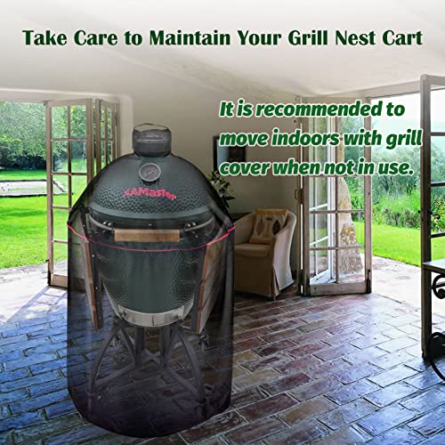 KAMaster Newly Grill Nest Rolling Cart with Handler + Foot Putter for