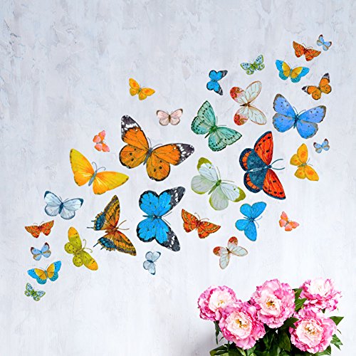 Butterflies Wall Stickers Decals Art Art Graphics Lettering Mural Decoration Wallpaper Living Room Decor Patterned Butterflies Kids Wall Stickers Wall Decals Peel