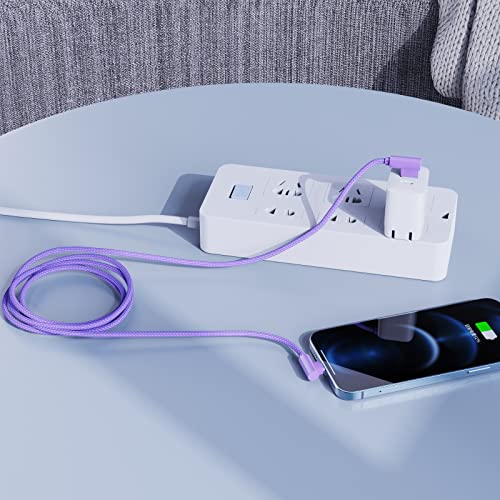 iPhone Charger 10FT 90 Degree Lightning Cable MFi Certified 3 Pack Long Lightning Cable Nylon Braided Right Angle iPhone Cord Compatible with for iPhone13/12/11/X/8/7/6/6/5/SE/iPad/iPod(10Feet)