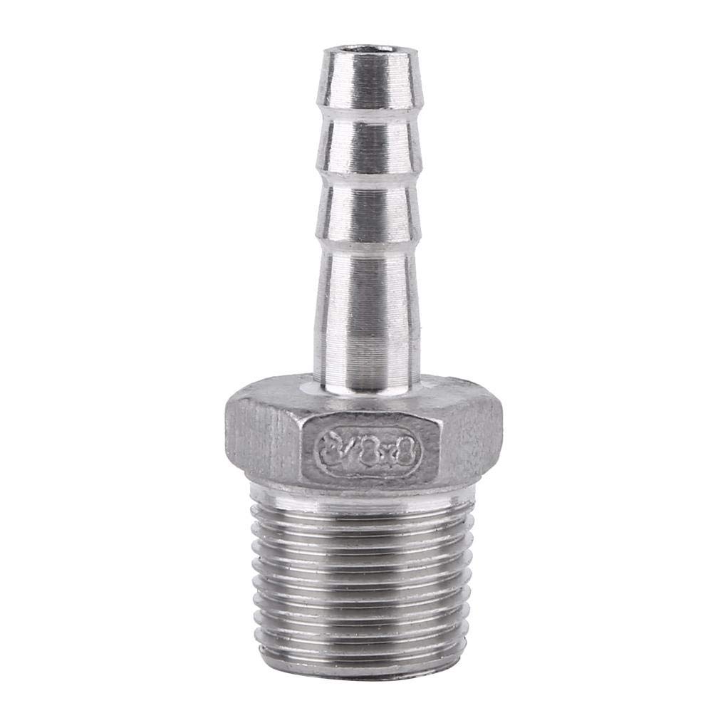 1 x SS304 Stainless Steel Barbed Hose Connector with Thread Adaptor DFE Tail Pipe 1/8~3/4