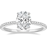 EAMTI 1/2/3/4.5CT 925 Sterling Silver Engagement Rings Oval Cut Cubic Zirconia CZ Wedding Promise Rings for Her Stunning Wedding Bands for Women Size 3-11