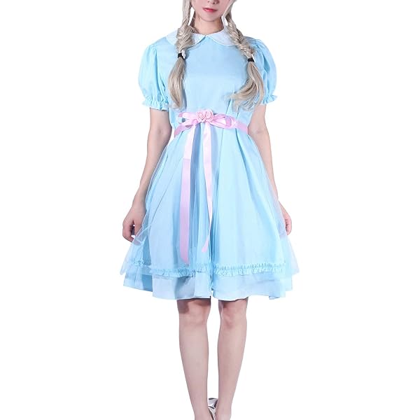Disfraz De Chica De Kansas Para Mujer - Vestido De Cuadros Azul Y Blanco, Delantal Y Medias - Tallas S A L