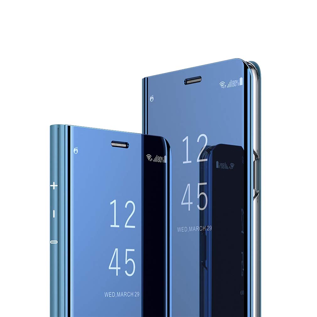 MRSTER Flip Case for iPhone 7 Plus Mirror Design Clear View Bookstyle Protecter Shell With Kickstand Cover for Apple iPhone 7 Plus/iPhone 8 Plus (5.5"). Flip Mirror: Blue โ image 1
