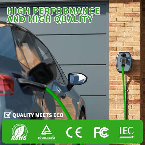 Type 2 to GBT EV Charging Cable 22kW | 32A 5M 3-Phase Mode 3 IP55 | with Carry Bag & Charging Gun Rain Cover | Compatible with BYD Atto 3, Han, Tang, MG Marvel R | Public & Home Use – Green