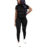 Nimsruc Two Piece Outfits for Women Short Sleeve Sweatsuit Casual Tracksuit