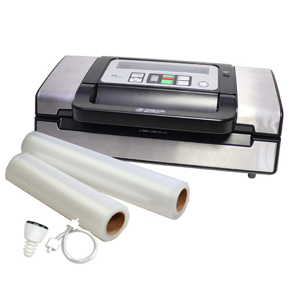 家庭用 真空パック 器 機 フード シーラー 真空パックん PREMIUM プレミアム シンプルセット （ おためしロール 大１本・小１本・ボトルストッパー 1個・キャニスターホース 1本 付き ）商品画像