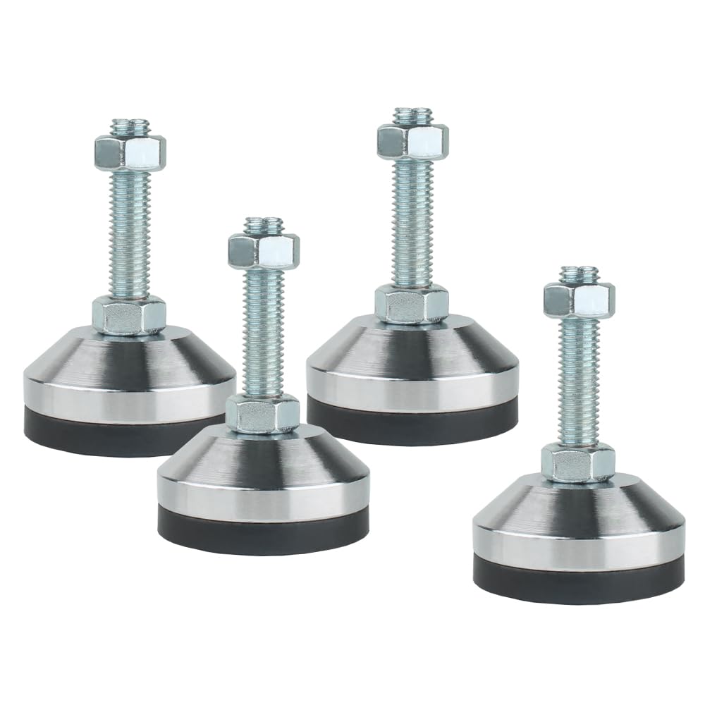 Photo 1 of WUEIBUZUDAO Heavy Duty Leveling feet,Machine Leveling feet 2.36" Dia Base,Leg Leveler M12 Thread, 1300 Lb Capacity,Capacity for Machine,Workbench, Cabinet,More ? D60xM12xH50,4 Pack,Black?