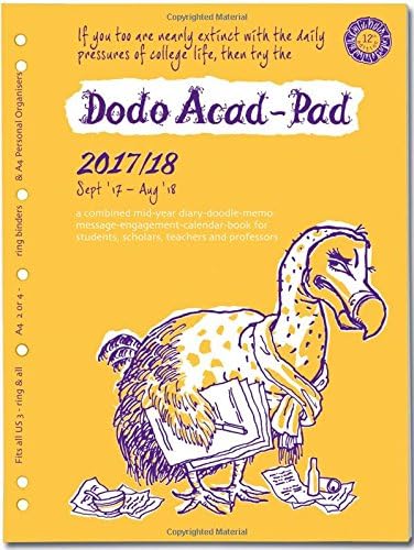 Dodo ACAD-PAD 2017-2018 Filofax-Compatible A4 Organiser Diary (2/3/4 Ring/US Letter Size) Refill, Mid-Year / Academic, Week to View: A Doodle-Memo-Message-Engagement-Planner for Students & Teachers