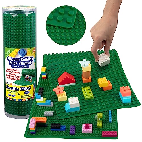SCS Direct Brick Building Blocks Silicone Playmat 32" Rollable and